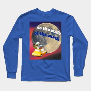 To the Ends of the Earth - Psychedelic Moon Travel Collage Long Sleeve T-Shirt